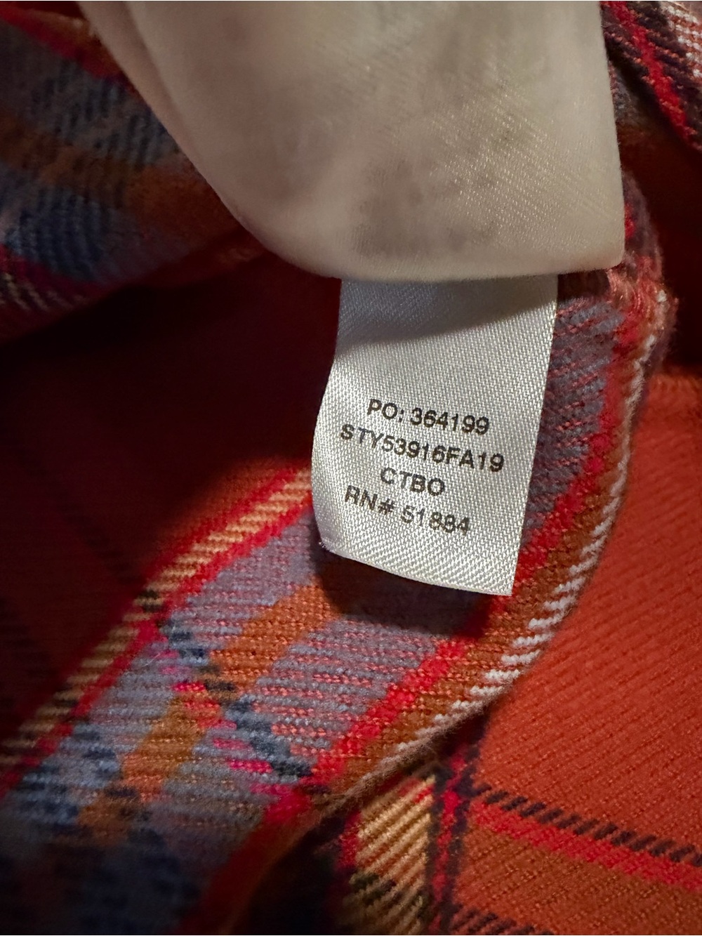 Patagonia Fjord Organic Cotton Orange Plaid Flannel Shirt Long Sleeve - Picture 6 of 8